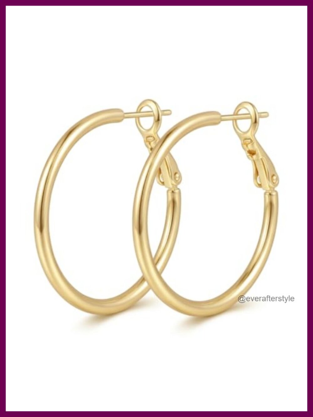 14K Yellow Gold Hoop Earrings for Women Small to Large Hoops Hypoallergenic
